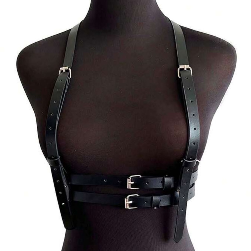 PU Leather Steampunk Suspender Waist Harness